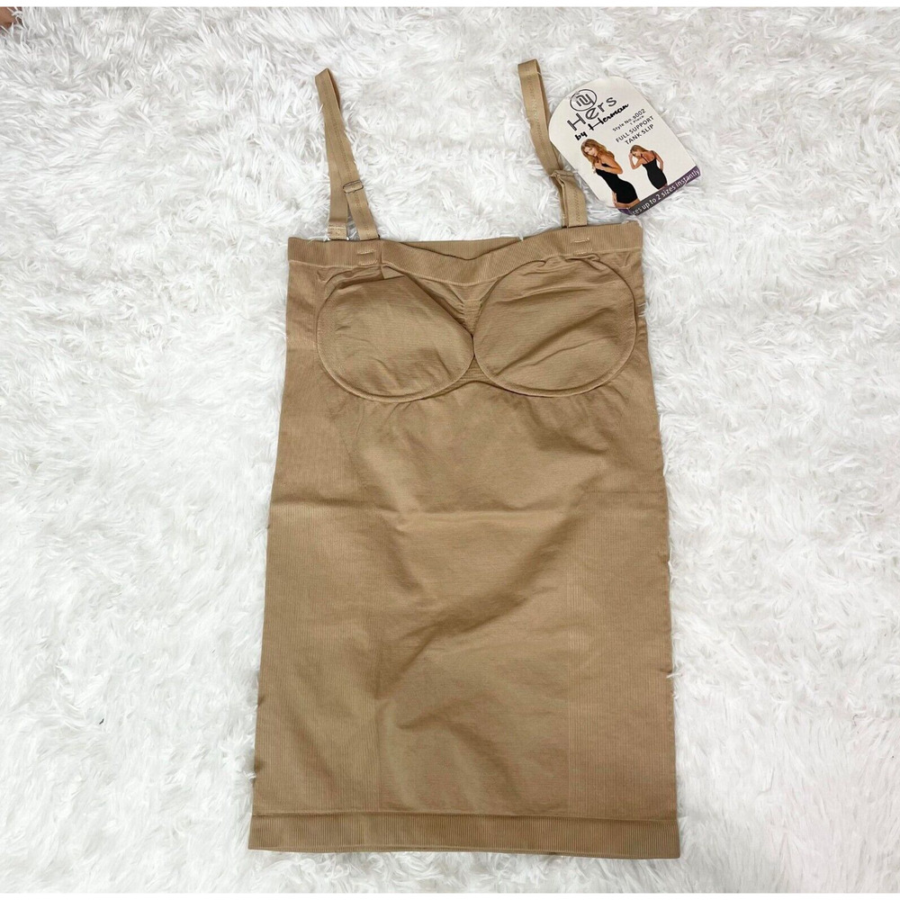 Hers by Herman Full Supprt Tank Slip 1‎ Piece, Medium NEW W/ Tag,Style #S002 Tan